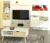 Delta TV Table - White with oak look