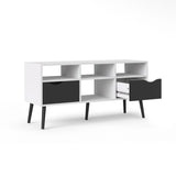 Delta TV table w/4 open rooms - Black