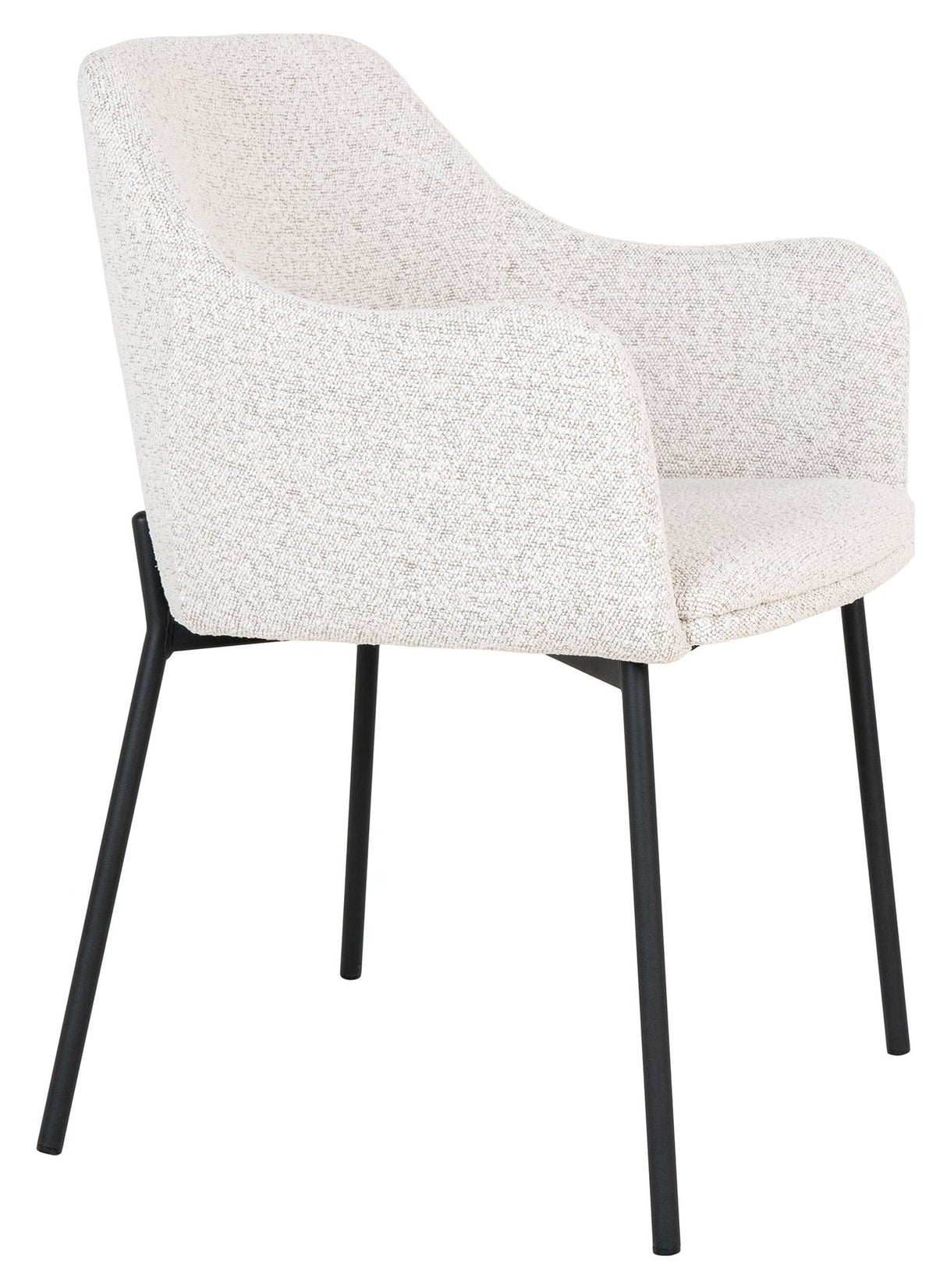 Melilla, Dining chair w/armrests, white/bouclé