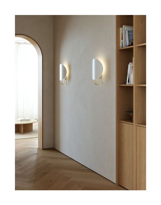 Spargo Wall Lamp, White/Brass