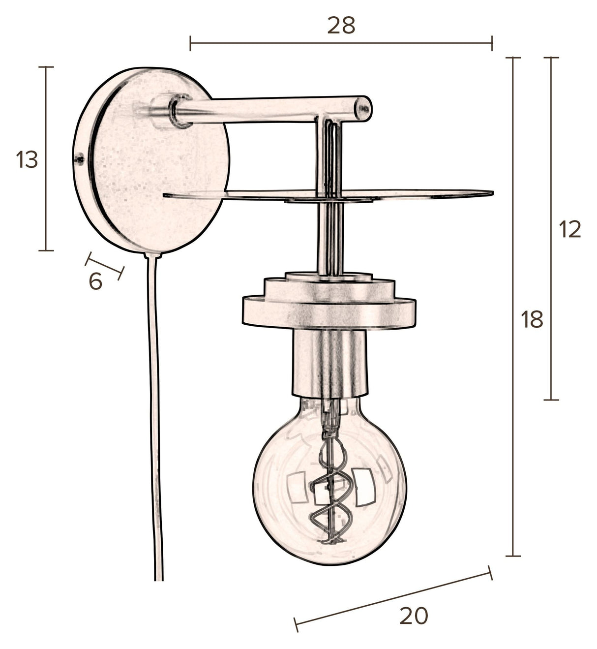 Dutchbone Aden Wall Lamp, Brass