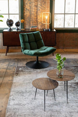 Dutchbone Bar Lounge Chair, w. velour Green