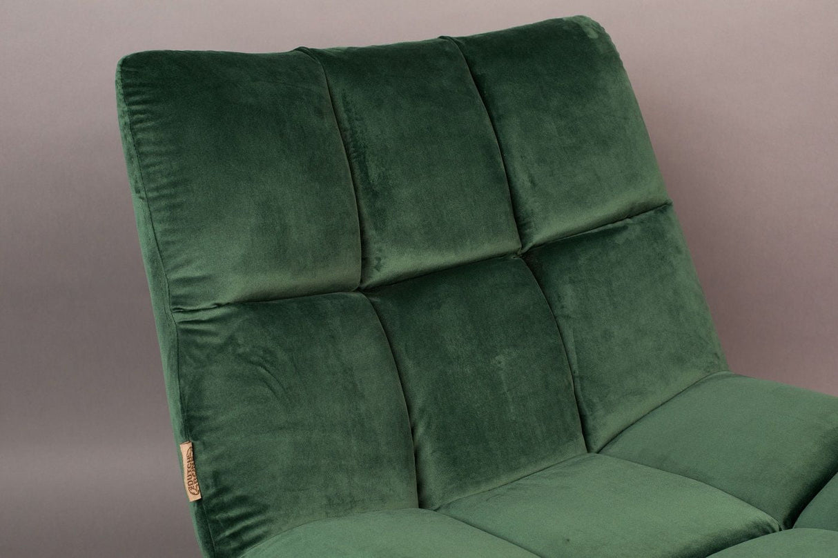 Dutchbone Bar Lounge Chair, w. velour Green