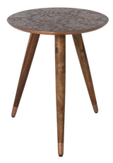 Dutchbone Bast Side Table Sheesham wood w/copper