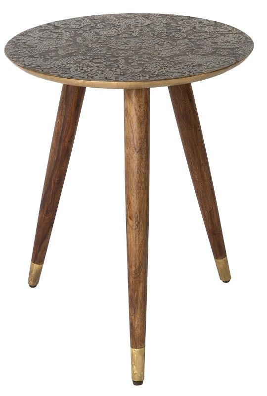 Dutchbone Bast Side Table Sheesham wood, w/brass