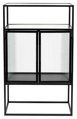 Dutchbone Boli Vitrine Cabinet - Black/Glass, H105