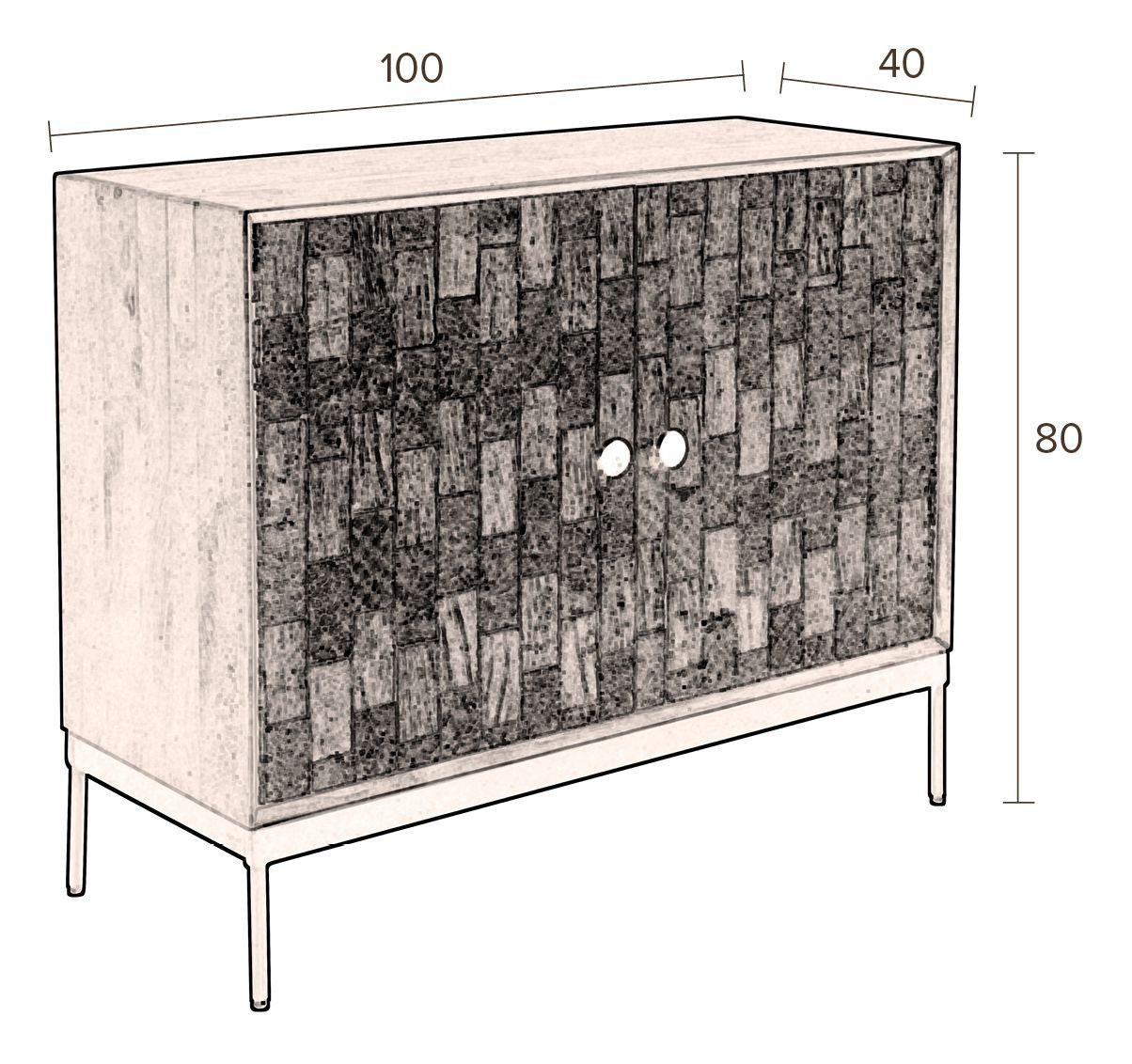 Dutchbone Chisel Sideboard, Brown