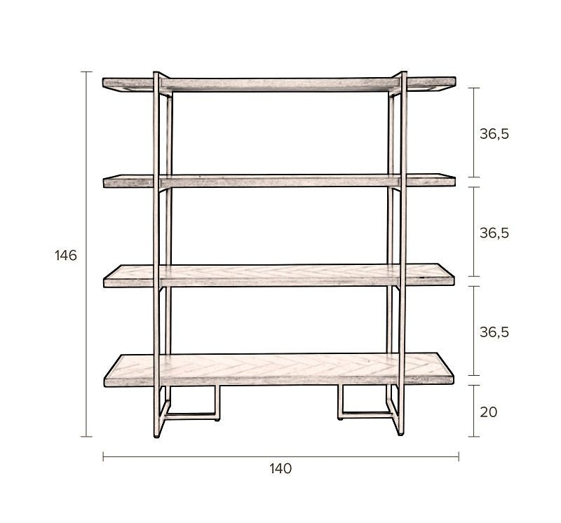 Dutchbone Class Shelf w/steel frame Acacia veneer