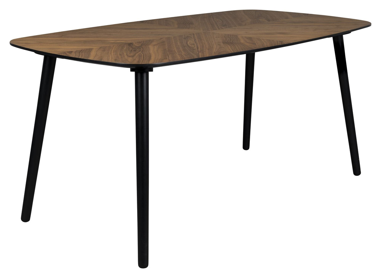 Clover Dining Table, 165x90, Walnut/Black