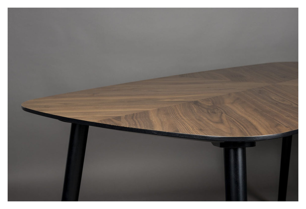 Clover Dining Table, 165x90, Walnut/Black