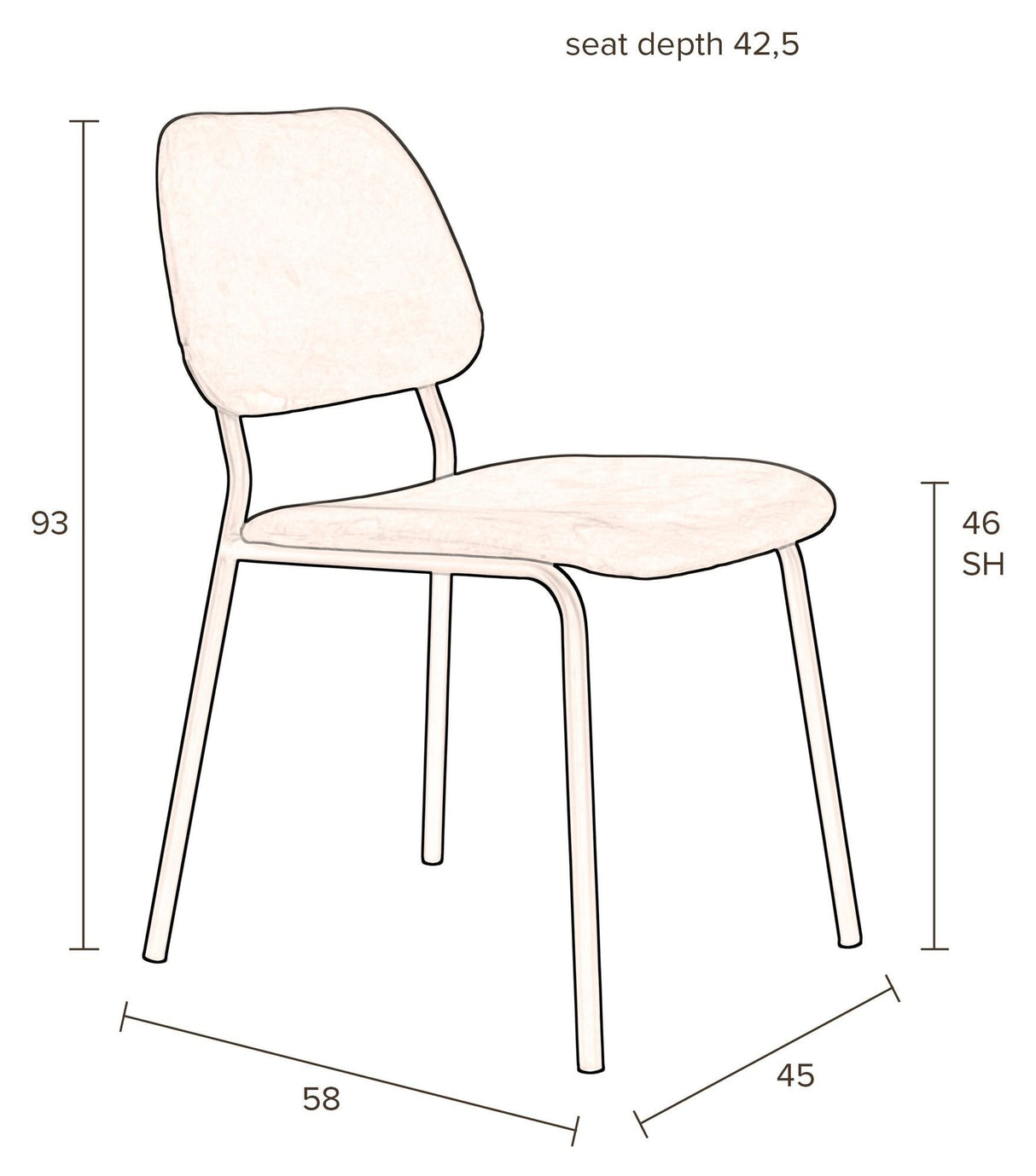 DARBY Dining chair, Beige