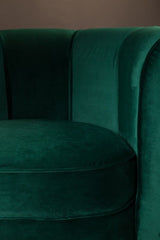 Dutchbone Flower Lounge Chair, Green Velvet