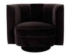 Dutchbone Flower Lounge Chair, Black velvet