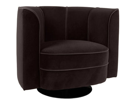 Dutchbone Flower Lounge Chair, Black velvet