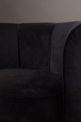 Dutchbone Flower Lounge Chair, Black velvet