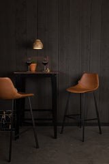 Dutchbone Franky Barstool Brown PU Leather