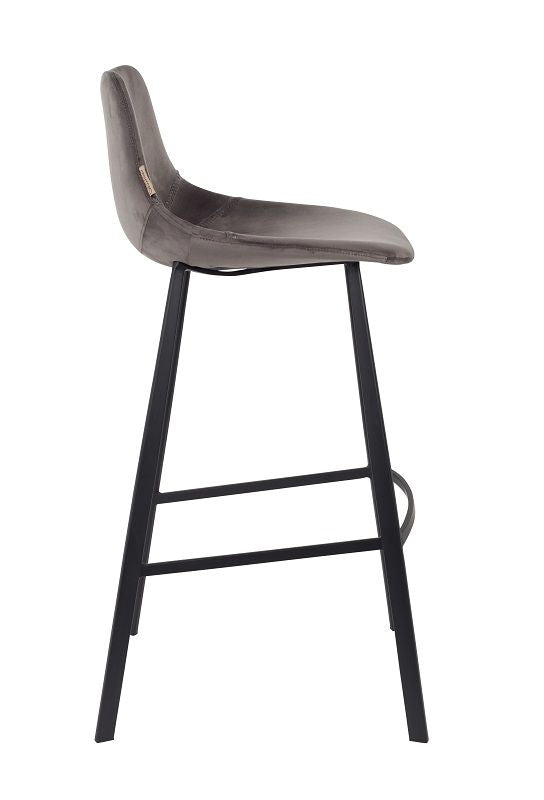 Dutchbone Franky Barstool, Gray velvet