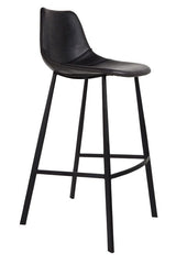 Dutchbone Franky Barstool Black PU Leather