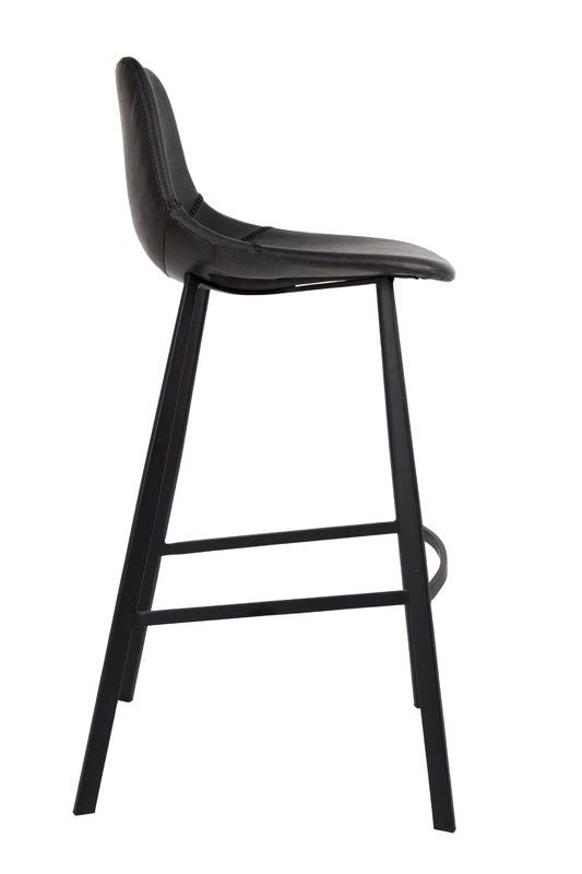 Dutchbone Franky Barstool Black PU Leather