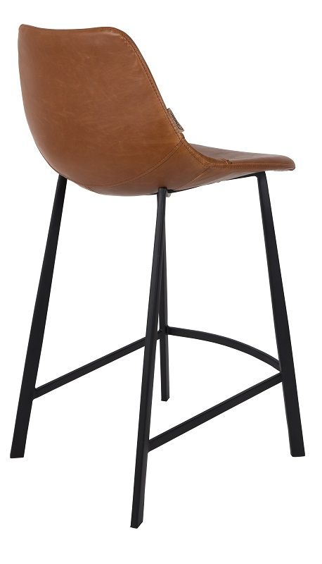 Dutchbone Franky bar stool Brown PU leather, SH: 65cm