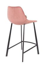 Dutchbone Franky bar stool, Old pink velvet, SH: 65cm