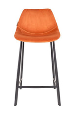 Dutchbone Franky bar stool, Orange velvet, SH: 65cm