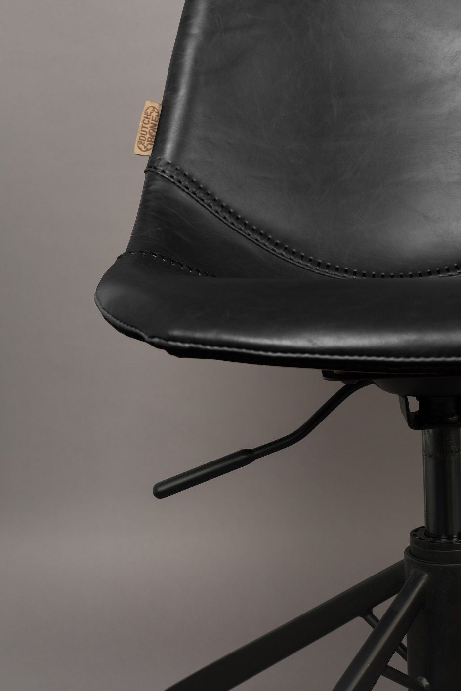 Dutchbone Franky Office chair with synthetic leather, Black