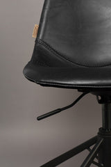 Dutchbone Franky Office chair with synthetic leather, Black