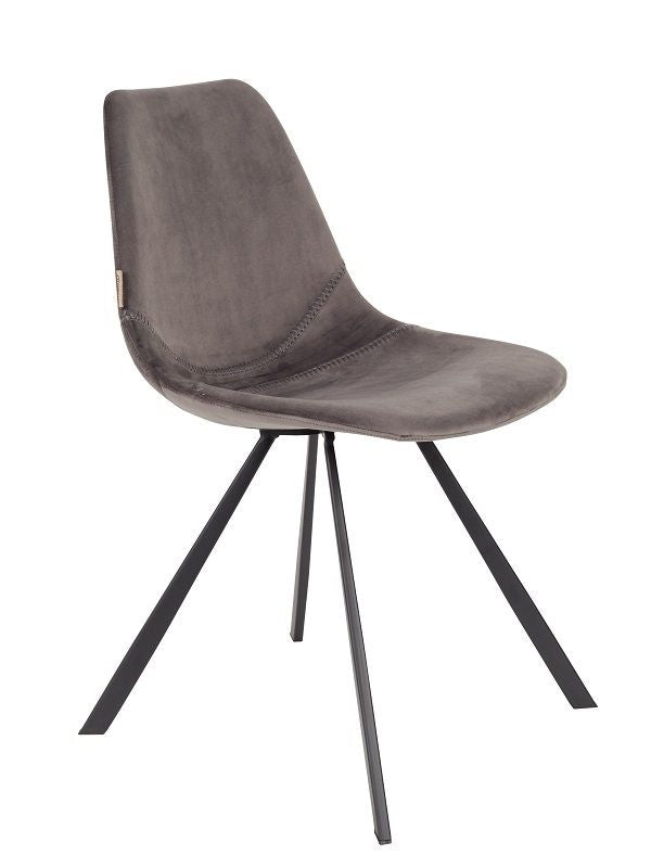 Dutchbone Franky Dining Chair, Gray velvet