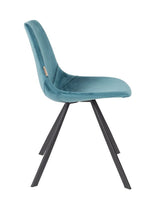 Dutchbone Franky Dining Chair, Petrol velour