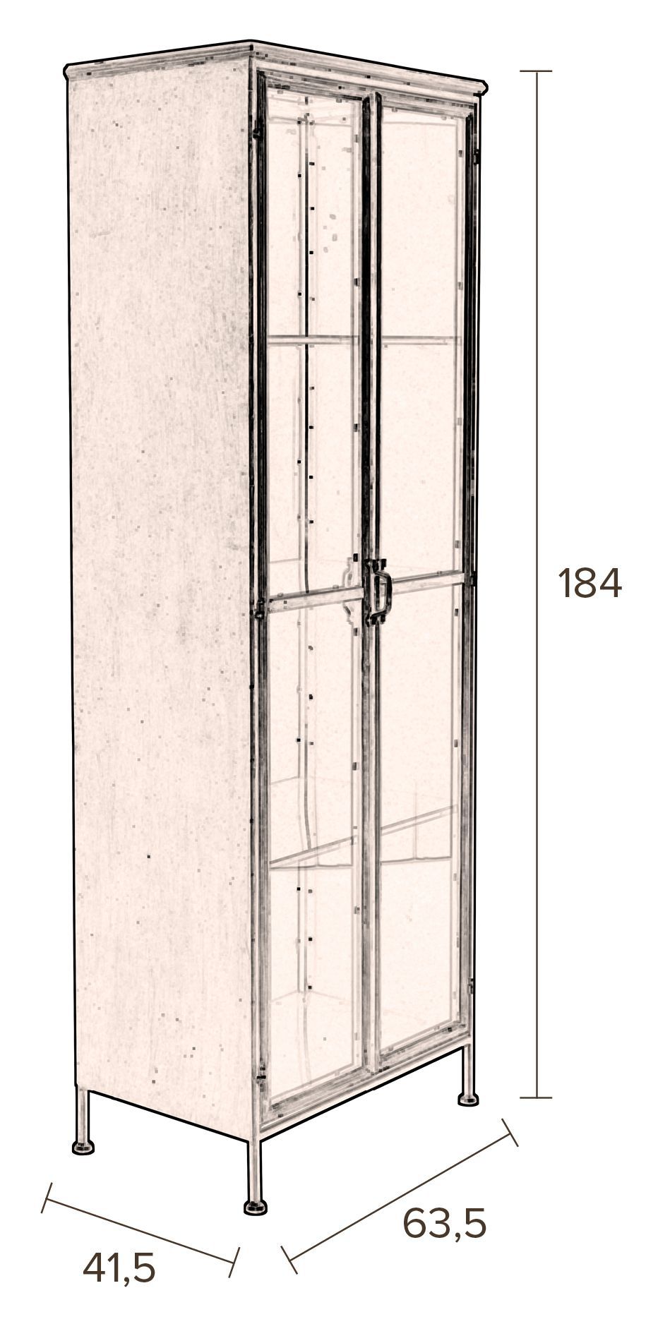 Dutchbone Gertlush Wine Cabinet, Iron