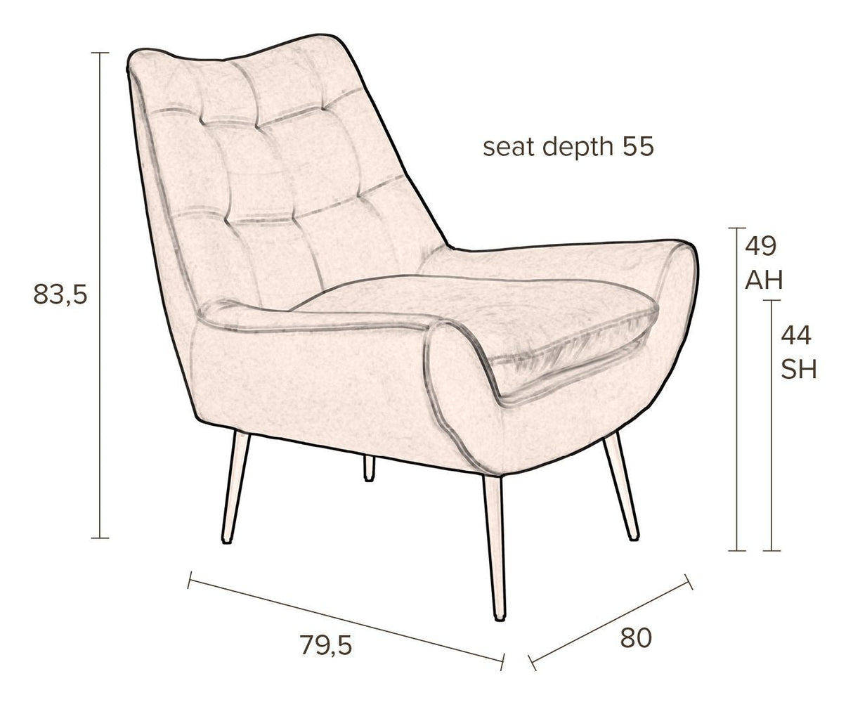 Dutchbone Glodis Lounge Chair, Whiskey