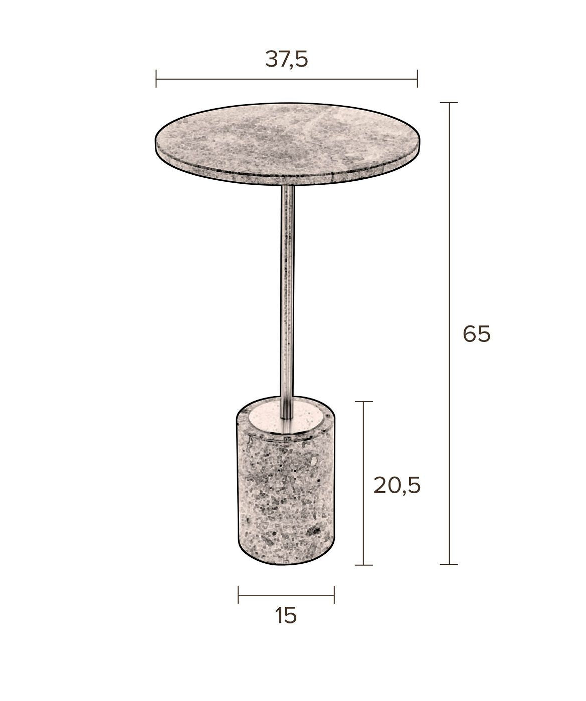 Dutchbone Gunnar Side Table with Marble White