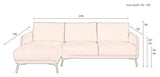 Harper Sofa with left-facing chaise longue, Beige