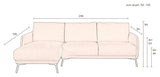 Harper Sofa with left-facing chaise longue, Camel