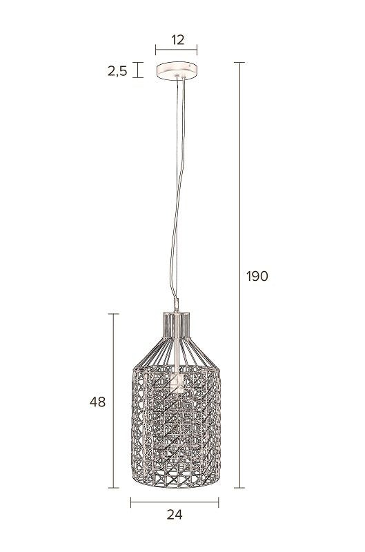 Dutchbone Jim Tall Pendant Gray