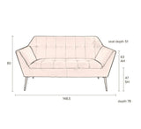 Dutchbone Kate 2-pers. Sofa Pink, Clay