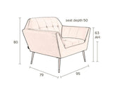 Dutchbone Kate Lounge Chair, Pink clay