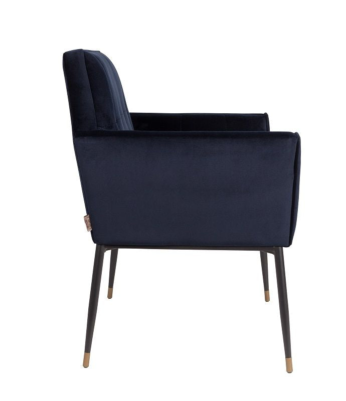 Dutchbone Kate Dining chair with armrests Deep blue