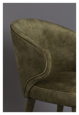 Dutchbone Lunar Dining Chair, Moss Velour