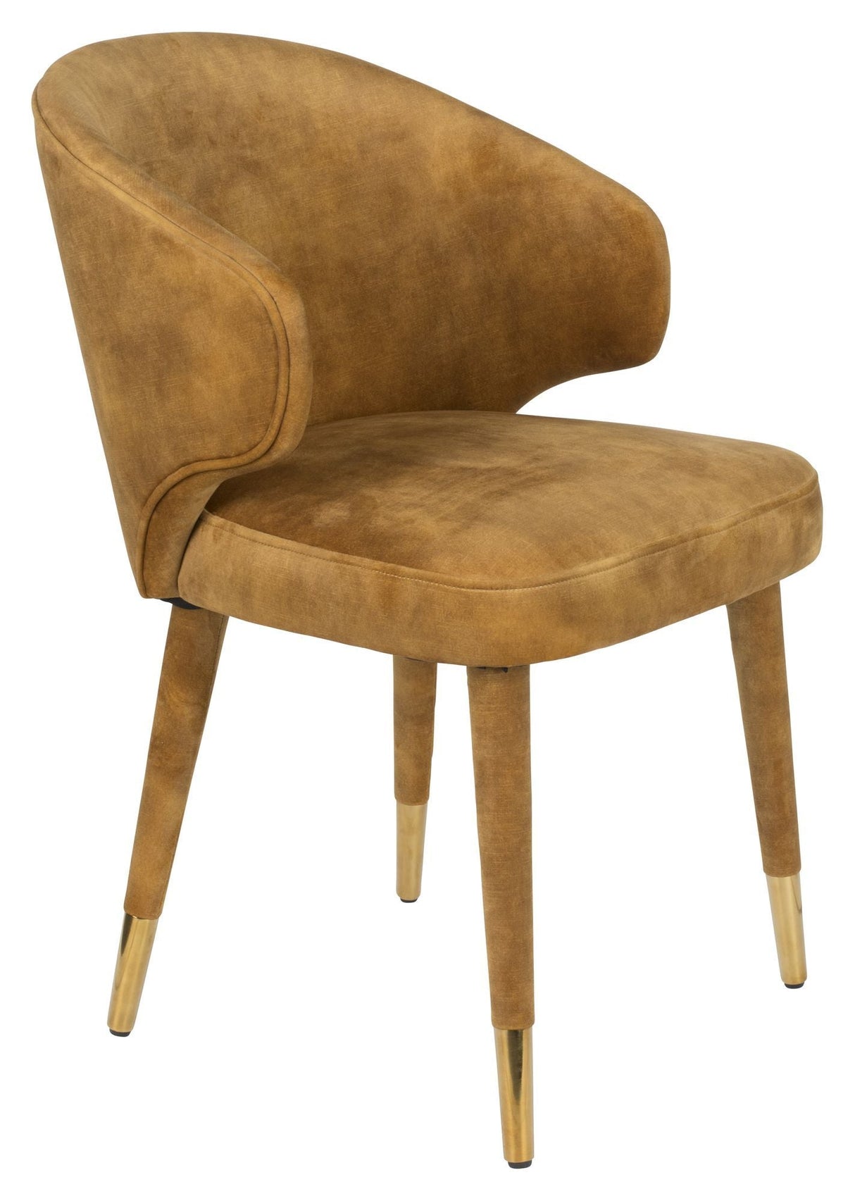 Dutchbone Lunar Dining Chair, Okker Velour