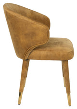 Dutchbone Lunar Dining Chair, Okker Velour