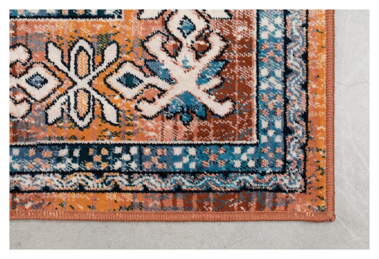 Dutchbone Mahal Rug - Blue/Brick, 170x240