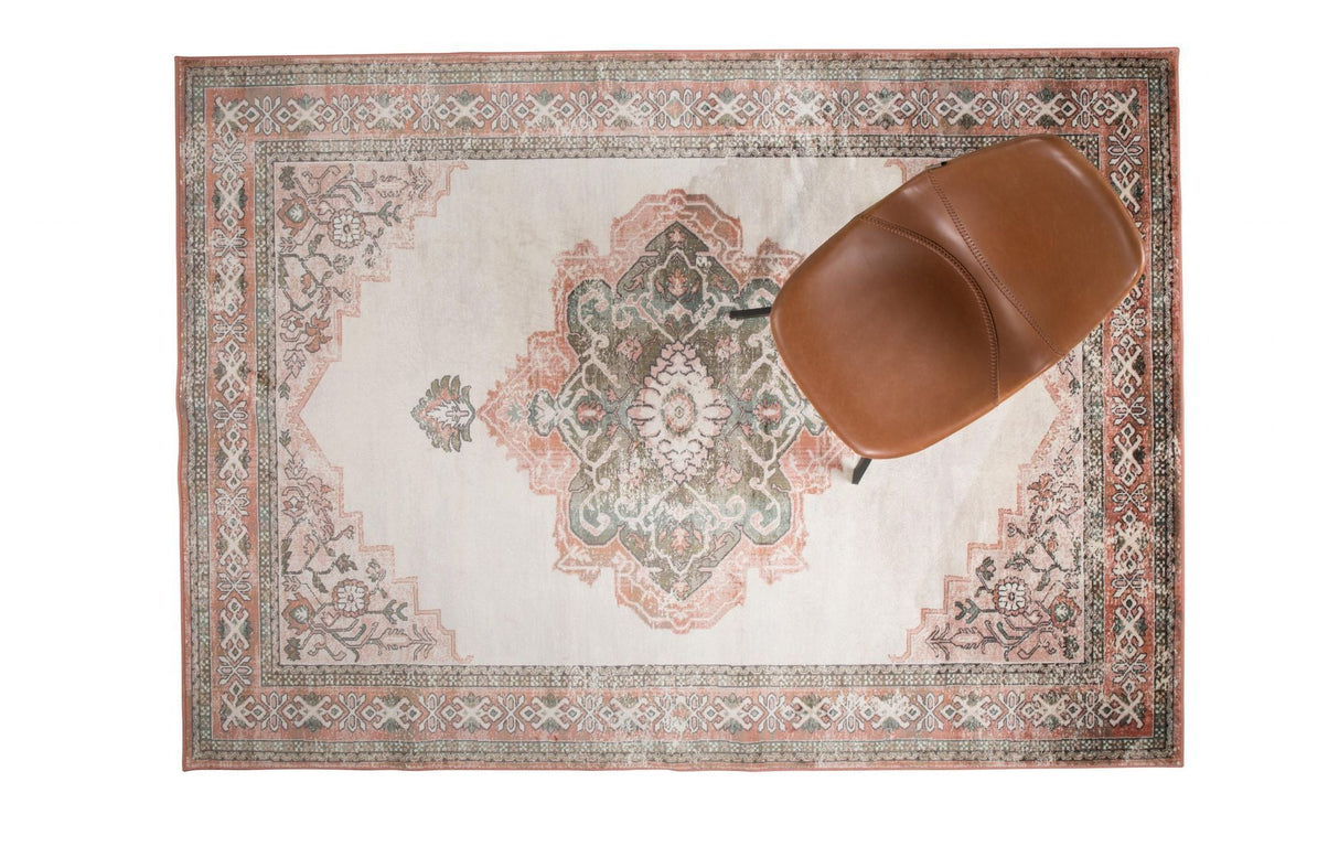 Dutchbone Mahal Blanket - Pink/Olive, 170x240