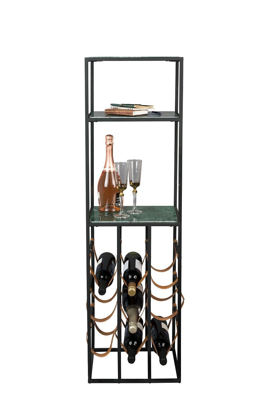 Dutchbone Mil Wine Rack with Shelves Gray/Green