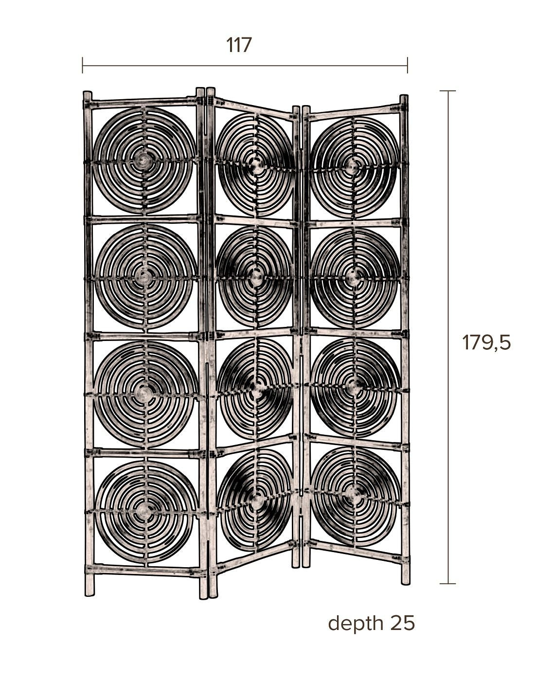 Dutchbone Rumor Room divider in rattan Brown