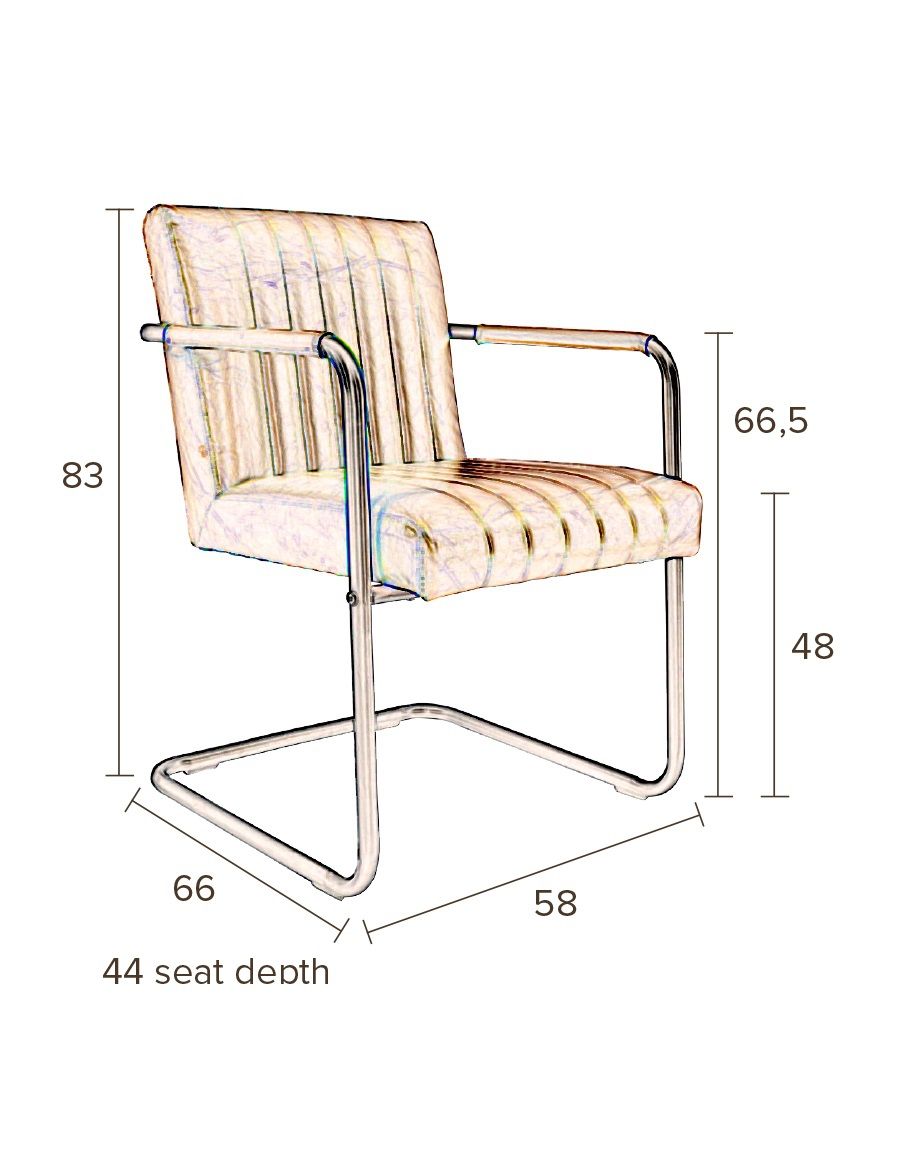 Dutchbone Stitched Dining Chair, Cognac