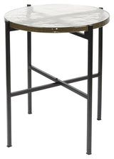 Dutchbone Vidrio Side Table, Black/Glass, Ø40