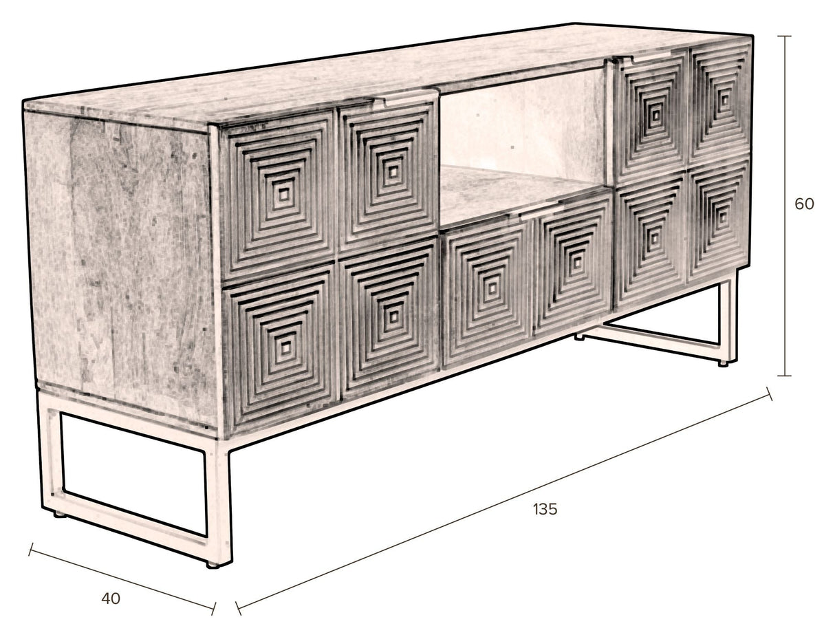 Dutchbone Volan Sideboard, Brass