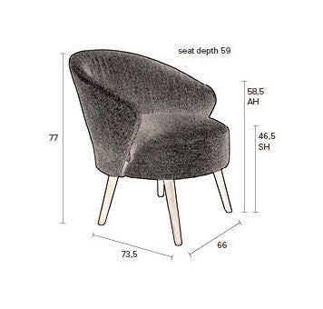 Dutchbone Waldo Lounge Chair, Dark Gray